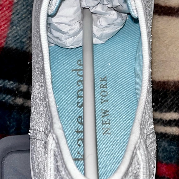 Kate Spade-Trista Glitter Sneaker in white size 8 1/2 - Picture 8 of 16